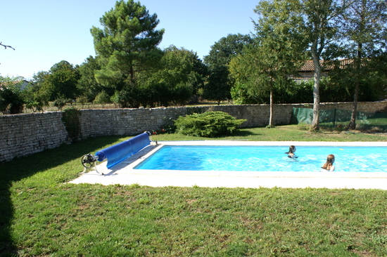 Side view of pool